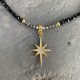 "Star Dreams"-κολιέ με ασημί γκλίτερ & αστέρι Κολιέ με μαύρες και χρυσές χάντρες