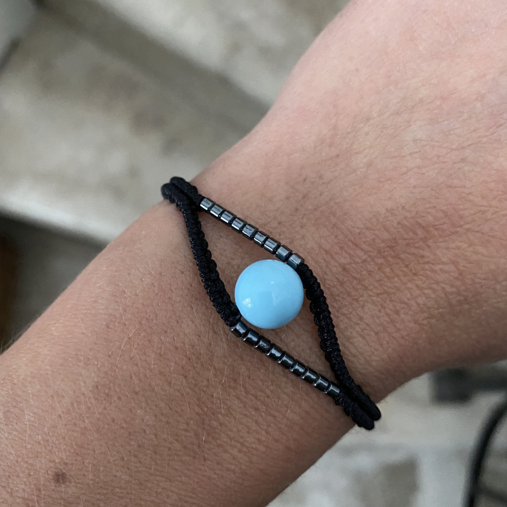 Βραχιόλι Blue Eye – Τυρκουάζ Μάτι & Καλοκαιρινό Boho Κόσμημα Χειροποίητο βραχιόλι με τυρκουάζ πέτρα και μάτι – Blue Eye boho στυλ