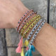 Βραχιόλι Crystal Tassel Charm για καθημερινό boho στυλ Πολύχρωμο βραχιόλι με φούντες και λαμπερές χάντρες
