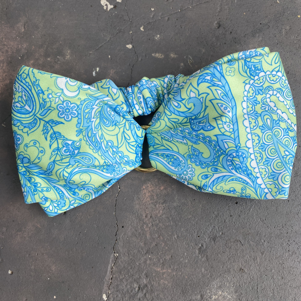 Κορδέλα Μαλλιών Paisley Γαλάζια Eco-Friendly Κορδέλα μαλλιών γαλάζια με paisley μοτίβο - χειροποίητη Strechbio