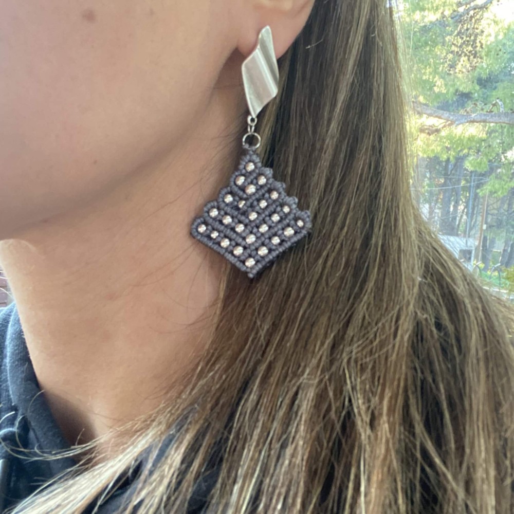 Σκουλαρίκια "Silver Rhombus Glamour" Σκουλαρίκια "Silver Rhombus Glamour"