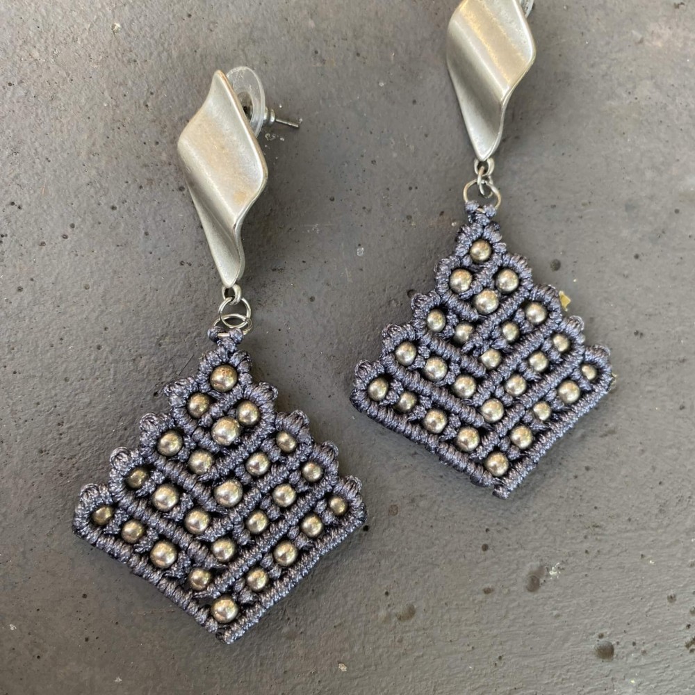 Σκουλαρίκια "Silver Rhombus Glamour" Σκουλαρίκια "Silver Rhombus Glamour"