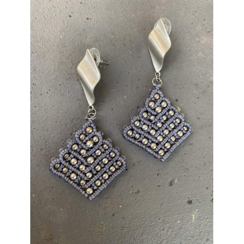 Σκουλαρίκια "Silver Rhombus Glamour"