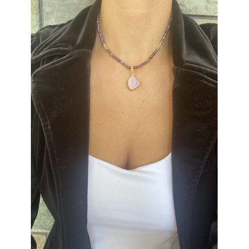 Κολιέ "Purple Agate"