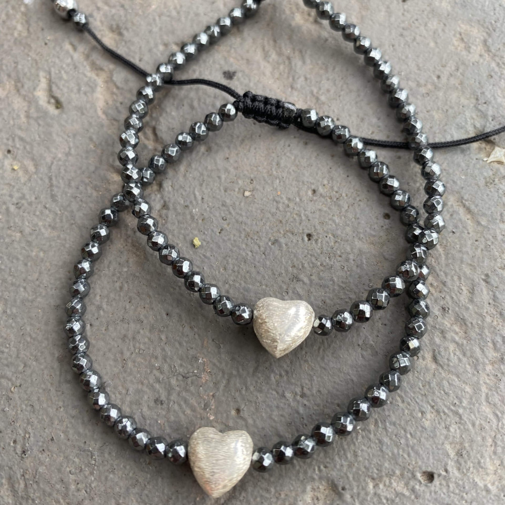 Βραχιόλι "Silver Heart Hematite" Βραχιόλι "Silver Heart Hematite"