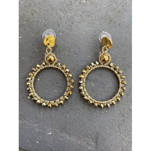 Σκουλαρίκια "Golden Charm Hoops"
